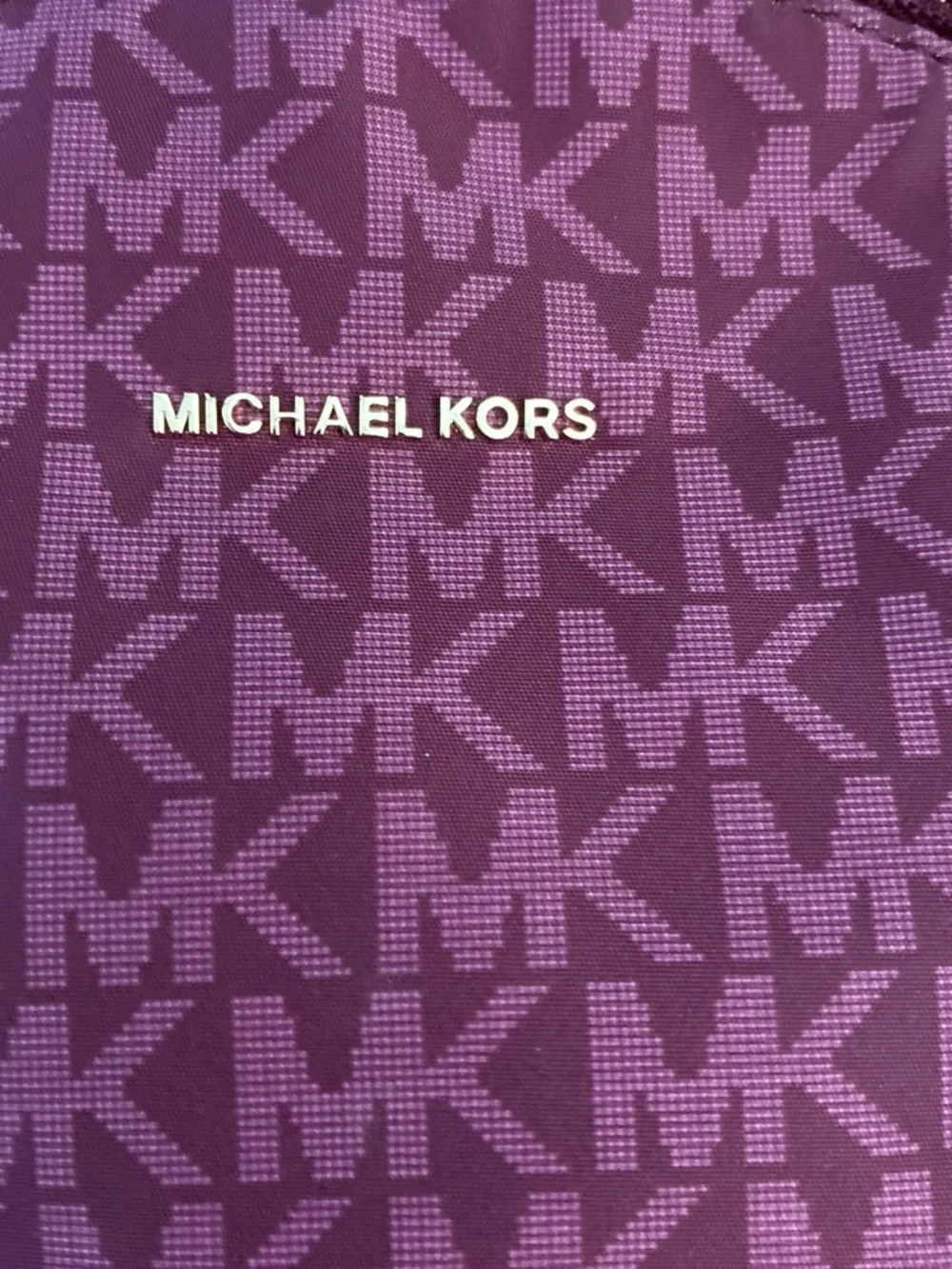 Michael Kors Burgundy MK Logo Backpack with Matching Wallet